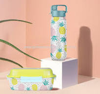 OEM ODM Fashion Plastic Food Container Thermal Leakproof Lunch Box With  Tritan Water Bottle Set