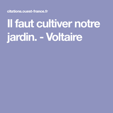 Citation Voltaire Jardin Il Faut Cultiver Notre Jardin Citations Voltaire Voltaire Cultiver