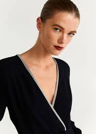 MANGO Metallic Applique Long Jumpsuit in Black