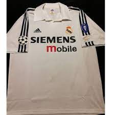 Real madrid 5 zidane 2001 2002 white adidas jersey maillot. Real Madrid 2001 02 Centenary Champions League Short Sleeve Shirt Sports Sports Apparel On Carousell
