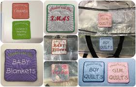 Christmas lights embroidered quilt label. Free Quilt Label Machine Embroidery Design
