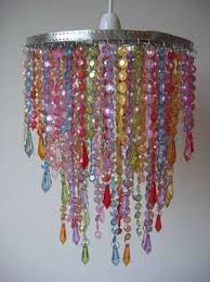 New Multicolour Rainbow Beaded Ceiling Chandelier Lampshade Light Lamp Shade Beaded Chandelier Lampshade Chandelier Beaded Lampshade