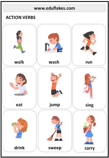 Action Verbs For Kids - Eduflakes