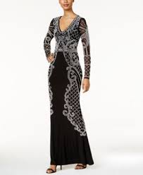Xscape Beaded Illusion Gown Macys Com Womens Dresses Fashion Gowns