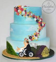Cornwall Wedding Cake For All Your Cake Decorating Supplies Please Visit Craftcompany Co Uk Bicycle Wedding Cake Wedding Cakes Gorgeous Wedding Cake