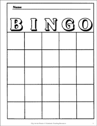 Bingo Card Template Printable Bingo And Skills Sheets