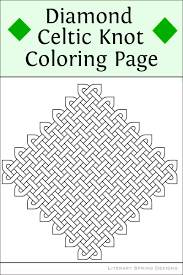 Gorgeous, celtic knot style, robin, christmas, knotwork, illustration, colouring page, coloring page. Diamond Celtic Knot Coloring Page Literary Spring Designs