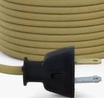 8ft. Corn Silk 18/2 SPT-1 Cord Set with Black - Polarized Rubber Plug