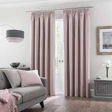 Luna Brushed Blush Blackout Pencil Pleat Curtains White Bedroom Decor Pleated Curtains Curtain Designs For Bedroom