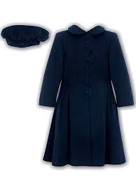 Sarah Louise Little Girls Navy Coat Hat Womens Dress Coats Coat Dress Girls Navy Coat