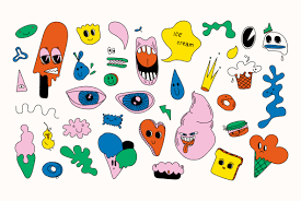 Draw cartoon people in 4 easy steps lets you learn how to draw some fun charac. 133 Sweet Doodles Eps Ai Jpg Png In Illustrations On Yellow Images Creative Store