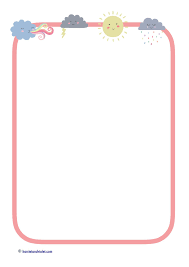 The sheets are 100% recycled paper and come with two matching hand made gift tags (twine may differ from photo) also printed on recycled card. Weather Border Paper Printable Teaching Resources Print Play Learn Lined Writing Paper Writing Paper Drawing For Kids