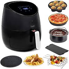 Perfect for wings, crispy fries, onion rings and more. Yedi Houseware Gv012 Total Package Deluxe Accessory Kit Recipes Air Fryer 4 Qt Black Amazon Ca Home