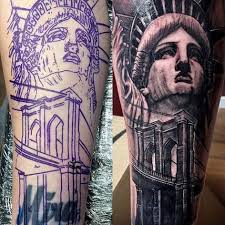 Got the outline of the city on her arm with a. Tattoo Uploaded By Joe Nyc Landmarks Via Ig Undeadink Newyorkcity Landmark Nyclandmarks Statueofliberty Brooklynbridge 324799 Tattoodo