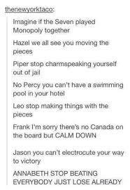 Percy Jackson And Monopoly Seems To Always Be Entertaining Percy Jackson Funny Percy Jackson Memes Percy Jackson