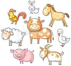 A Set Of Cartoon Farm Animals No Gradients Farm Animal Paintings Easy Animal Drawings Baby Farm Animals