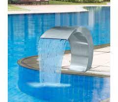 vidaxl fontaine cascade de piscine acier inoxydable 45 x 30 x 60 cm swimming pool waterfall pool waterfall waterfall fountain