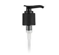 24-415 Black Ribbed Plastic Lotion Pump-Lock-Down Head, 2 cc Output-9 in. DT