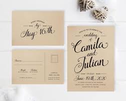 Printed Simple Wedding Invitation Modern Typography Etsy Typography Wedding Invitations Simple Wedding Invitation Wording Kraft Wedding Invitations
