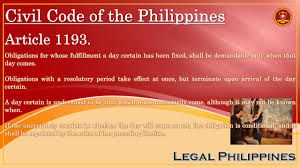 X promised to give y ₱5,000.00 every month until y dies. Civil Code Of The Philippines Article 1193 Youtube