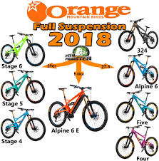 2018 Orange Full Suspension Range Mtb Monster