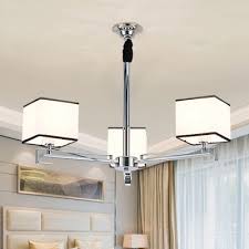 3 6 8 Lights Square Pendant Light Modern Style Metal Chandelier In White For Study Room Foyer Beautifulhalo Com
