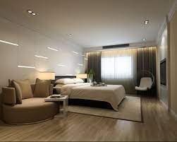 Interesting Bedroom Design With Round Sofa Built In Led Wall Lighting And Recessed Lighting O Luxury Bedroom Decor Luxury Bedroom Master Modern Bedroom Design