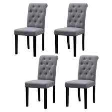 Save on fabric dining room chairs. Boju Modern Grey Fabric Dining Room Chairs Only Set Of 4 Kitchen Upholstered Chairs Armless With Black Wood Legs Studded With Button For Restaurant Lounge Furniture Grey 4 Buy Online In Bahamas