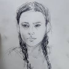 15 minute street portraits! Drawing kids feels really special. The mom of  this girl said she had gotten her own portrait drawn in the square years  and years ago when she was