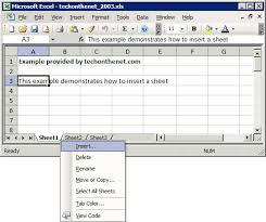 The code above should create a file called hello_world.xlsx in the folder you are using to run the code. Ms Excel 2003 Insert A Sheet