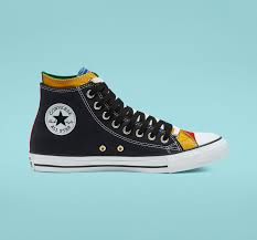 Black And Orange Converse Double Upper Chuck Taylor All Star Black White Red Chuck Taylors Converse Sneakers