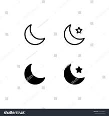 Moon Icon Design Crescent Night Moon Astronomy Moonlight Icon Logo Vector Symbol Set Sign Design Button Moon Icon Vector Logo Vector Icons