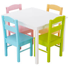 Chair 5pcs children play table set pine wooden kids tabledark brown awesomer and chairs afb51d18d379_1. Costway 5 Piece Kids Wood Table Chair Set Activity Toddler Playroom Furniture Colorful Walmart Com Walmart Com