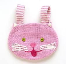 Pembe Kedi Desenli Orgu Sirt Cantasi Modeli Canta Pembe Kedi