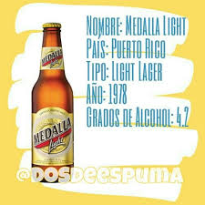 Es En 1978 Es Cuando Medalla Light Sale A La Venta Por Primera En Puerto Rico Siendo La Primera Cerveza Ligera De Dicho Pais Su Beer Bottle Puerto Rico Beer
