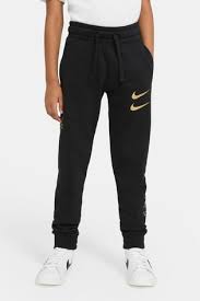 The logo was even put in a red square for a short time. Buy Nike Black Gold Double Swoosh Joggers From Next Germany