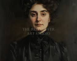Victorian Woman Portrait Moody Vintage Painting Art Print Dark Oil Painting  Printable Black Wall Art Instant Digital Download N130