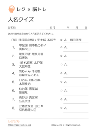 高齢者レクリエーション クイズ 人名クイズ 脳トレ クイズ 人名