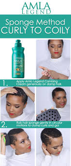 Sponge Method On Curly To Coily Hair Using Amla Legend Combing Cream Condition Detangle Define Curls In Natural Hair Styles Coily Hair Damp Hair Styles