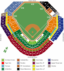 Comerica Park Seating Chart Game Information