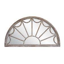 3r Studios Half Circle Wall Mirror 59 5w X 32 25h In Wood Mirror Half Circle Wall Arch Mirror