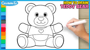 This cute bear slightly resembles a care bear, which makes him even more fun to draw in. Teddy Bear How To Draw And Color For Kids Coconanatv Youtube