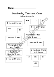 Tens and ones worksheet for 1st grade (free printable). English Worksheets Hundreds Tens And Ones
