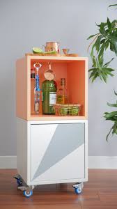 How To Turn The Ikea Eket Into A Rolling Bar Cart Or Bedside Table Eket Ikea Eket Ikea Bar