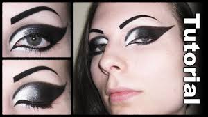 black extended winged cat eye makeup