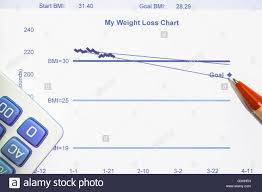 My Weight Loss Chart Using Body Mass Index Bmi Stock Photo