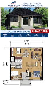 Open layouts under 2000 sq. House Plan 6146 00384 Modern Plan 900 Square Feet 2 Bedrooms 1 Bathroom Beautiful House Plans House Plans Guest House Plans