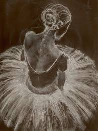 Black And White Dance Art Ballerina Very Similar Art To What I Did In My Portfolio With Charcoal Over Collage Of Colors Underneath And Then Etched Ballet Art Dance Art Chalk Pastels