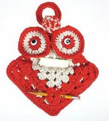 A todas nos fascina adornar nuestras cosas. Abuela Crochet Hoot Buho Cocina Pared Decoracion Soporte Para Cuadernos Rojo Y Bronceado Retro Vintage 80s Ebay
