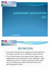 There are concerns that subsidiary legislationsmay abuse the power of the legislature.subsidiarylegislation means any proclamation , rule, regulation ,order, resolution , notice. Subsidiary Legislation Pdf Pdf Constitutional Law Government